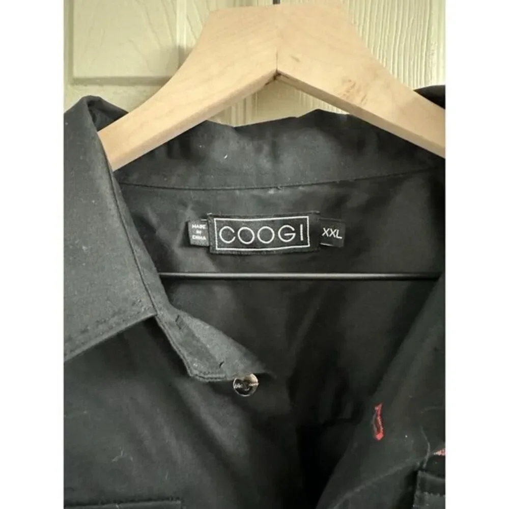 Coogi Luxe Shirt Men's‎ XXL/2XL White/Black Cuff Long Sleeve Button Down Shirt